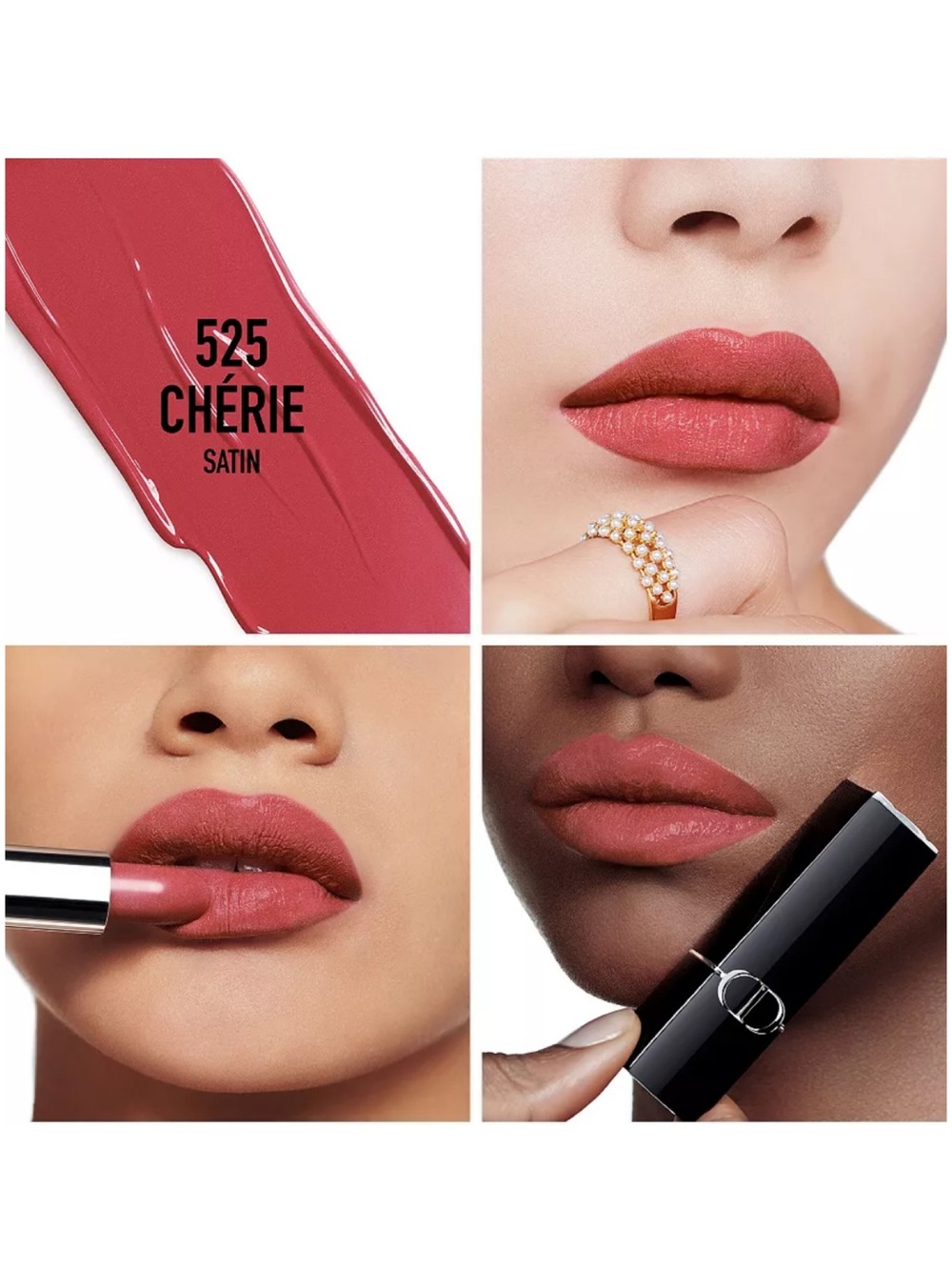 Dior Rouge Dior Satin Lipstick: #525 Cherie (Radiant Rosewood)